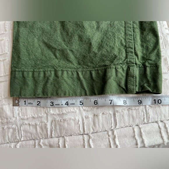 Jesse Kamm Sailor Pants High Rise Wide Leg Button Fly Olive Green Organic Cotton - Picture 11 of 13